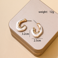 Simple Style Classic Style C Shape Plating Alloy Ear Studs main image 2