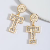 1 Pair Casual Elegant Letter Polishing Plating Inlay Alloy Acrylic Gold Plated Silver Plated Drop Earrings sku image 11