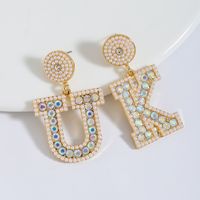 1 Pair Casual Elegant Letter Polishing Plating Inlay Alloy Acrylic Gold Plated Silver Plated Drop Earrings sku image 13
