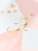 Simple Style Tree Heart Shape Eye 304 Stainless Steel 18K Gold Plated Bangle In Bulk main image 3