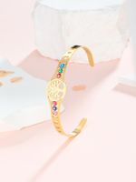 Simple Style Tree Heart Shape Eye 304 Stainless Steel 18K Gold Plated Bangle In Bulk main image 5