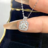 Casual Solid Color Sterling Silver Plating Inlay Moissanite White Gold Plated Pendant Necklace main image 1