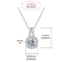 Casual Solid Color Sterling Silver Plating Inlay Moissanite White Gold Plated Pendant Necklace main image 2