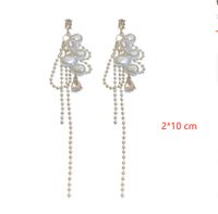 1 Pair Lady Pearl Tassel Copper Drop Earrings main image 2