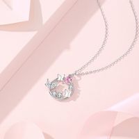 Simple Style Classic Style Butterfly Sterling Silver Inlay Zircon Pendant Necklace main image 5