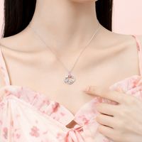 Simple Style Classic Style Butterfly Sterling Silver Inlay Zircon Pendant Necklace main image 3