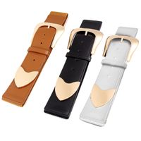 Elegant Formal Commute Color Block Pu Leather Buckle Artificial Leather Women's Leather Belts main image 3