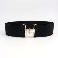 Vacation Formal Simple Style Color Block Alloy Buckle Women's Woven Belts sku image 6
