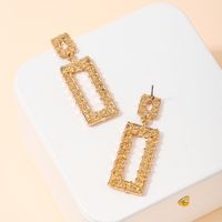 1 Pair Simple Style Classic Style Rectangle Plating Alloy Zinc Gold Plated Drop Earrings main image 1