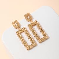 1 Pair Simple Style Classic Style Rectangle Plating Alloy Zinc Gold Plated Drop Earrings main image 3