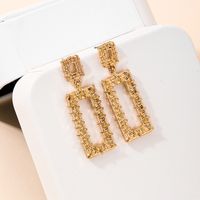1 Pair Simple Style Classic Style Rectangle Plating Alloy Zinc Gold Plated Drop Earrings main image 5