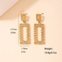 1 Pair Simple Style Classic Style Rectangle Plating Alloy Zinc Gold Plated Drop Earrings main image 2