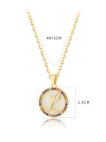 Elegant Vintage Style Letter Copper Plating Inlay Zircon 18k Gold Plated Pendant Necklace main image 3