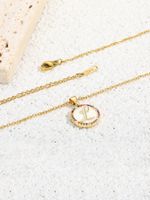 Elegant Vintage Style Letter Copper Plating Inlay Zircon 18k Gold Plated Pendant Necklace main image 8