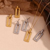 Vintage Style Simple Style Solid Color Stainless Steel Plating 18k Gold Plated Pendant Necklace main image 1