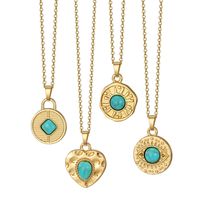 Vintage Style Simple Style Classic Style Color Block Alloy Women's Pendant Necklace main image 4