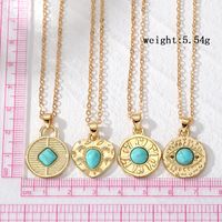 Vintage Style Simple Style Classic Style Color Block Alloy Women's Pendant Necklace main image 2