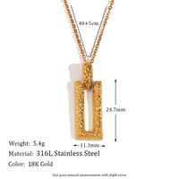 Vintage Style Simple Style Solid Color Stainless Steel Plating 18k Gold Plated Pendant Necklace sku image 2