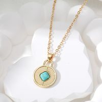 Vintage Style Simple Style Classic Style Color Block Alloy Women's Pendant Necklace sku image 4