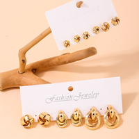 Wholesale Jewelry Simple Style Classic Style Round Flower Alloy Gold Plated Plating Ear Studs main image 3