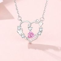 Simple Style Butterfly Sterling Silver Inlay Zircon Pendant Necklace main image 1
