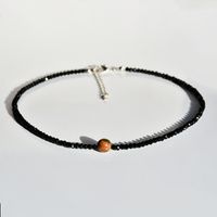 Rostfreier Stahl Künstliche Edelsteine Künstlicher Kristall Versilbert Handgemacht Perlen Überzug Farbblock Halskette sku image 6