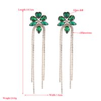 1 Pair Elegant Luxurious Flower Tassel Plating Inlay Alloy Rhinestones Glass Gold Plated Drop Earrings main image 2