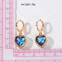 1 Pair Vintage Style Simple Style Heart Shape Inlay Alloy Glass Opal Drop Earrings main image 2
