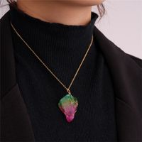 Simple Style Gradient Color Stainless Steel Natural Stone Pendant Necklace main image 6