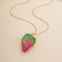 Simple Style Gradient Color Stainless Steel Natural Stone Pendant Necklace main image 3