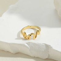 Vintage Style Simple Style Flower Copper Plating 14k Gold Plated Open Rings sku image 2