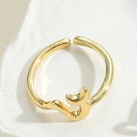 Vintage Style Simple Style Flower Copper Plating 14k Gold Plated Open Rings main image 3