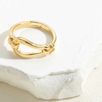 Vintage Style Simple Style Flower Copper Plating 14k Gold Plated Open Rings sku image 4
