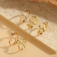 Vintage Style Simple Style Flower Copper Plating 14k Gold Plated Open Rings main image 1