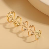 Vintage Style Simple Style Flower Copper Plating 14k Gold Plated Open Rings main image 8