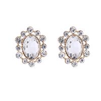 1 Pair Glam Luxurious Oval Plating Inlay Alloy Rhinestones Glass Gold Plated Ear Studs main image 6