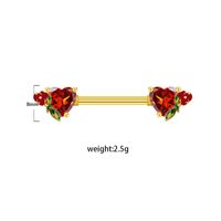 1 Piece Nipple Rings & Studs Sexy Heart Shape Rose 316 Stainless Steel  Alloy Plating Inlay Rhinestones Glass White Gold Plated Gold Plated main image 2
