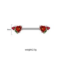 1 Piece Nipple Rings & Studs Sexy Heart Shape Rose 316 Stainless Steel  Alloy Plating Inlay Rhinestones Glass White Gold Plated Gold Plated sku image 2