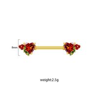 1 Piece Nipple Rings & Studs Sexy Heart Shape Rose 316 Stainless Steel  Alloy Plating Inlay Rhinestones Glass White Gold Plated Gold Plated sku image 5