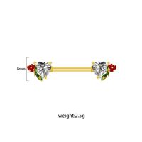1 Piece Nipple Rings & Studs Sexy Heart Shape Rose 316 Stainless Steel  Alloy Plating Inlay Rhinestones Glass White Gold Plated Gold Plated sku image 6