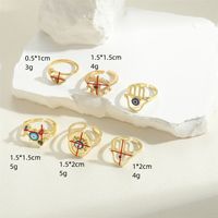Vintage Style Simple Style Palm Copper Plating Inlay Zircon 14k Gold Plated Open Rings main image 2