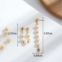 1 Pair Vintage Style Simple Style C Shape Water Droplets Bow Knot Plating Inlay Stainless Steel Pearl Zircon 18k Gold Plated Ear Studs main image 7
