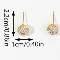 1 Pair Elegant Luxurious Round Inlay Copper Zircon Ear Studs sku image 11