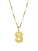Basic Letter Stainless Steel Plating 18k Gold Plated Pendant Necklace sku image 19