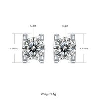 Simple Style Shiny Square Sterling Silver Gra Plating Inlay Moissanite Earrings Necklace main image 2
