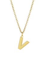 Basic Letter Stainless Steel Plating 18k Gold Plated Pendant Necklace main image 10
