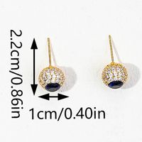 1 Pair Elegant Luxurious Round Inlay Copper Zircon Ear Studs main image 3