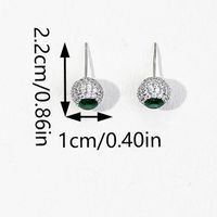 1 Pair Elegant Luxurious Round Inlay Copper Zircon Ear Studs sku image 3