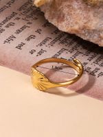 304 Stainless Steel 18K Gold Plated Simple Style Plating Solid Color Rings main image 2