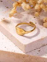 304 Stainless Steel 18K Gold Plated Simple Style Plating Solid Color Rings main image 3